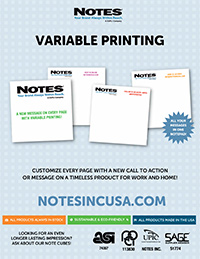 Variable Sticky Notepads Branded Sales Sheet