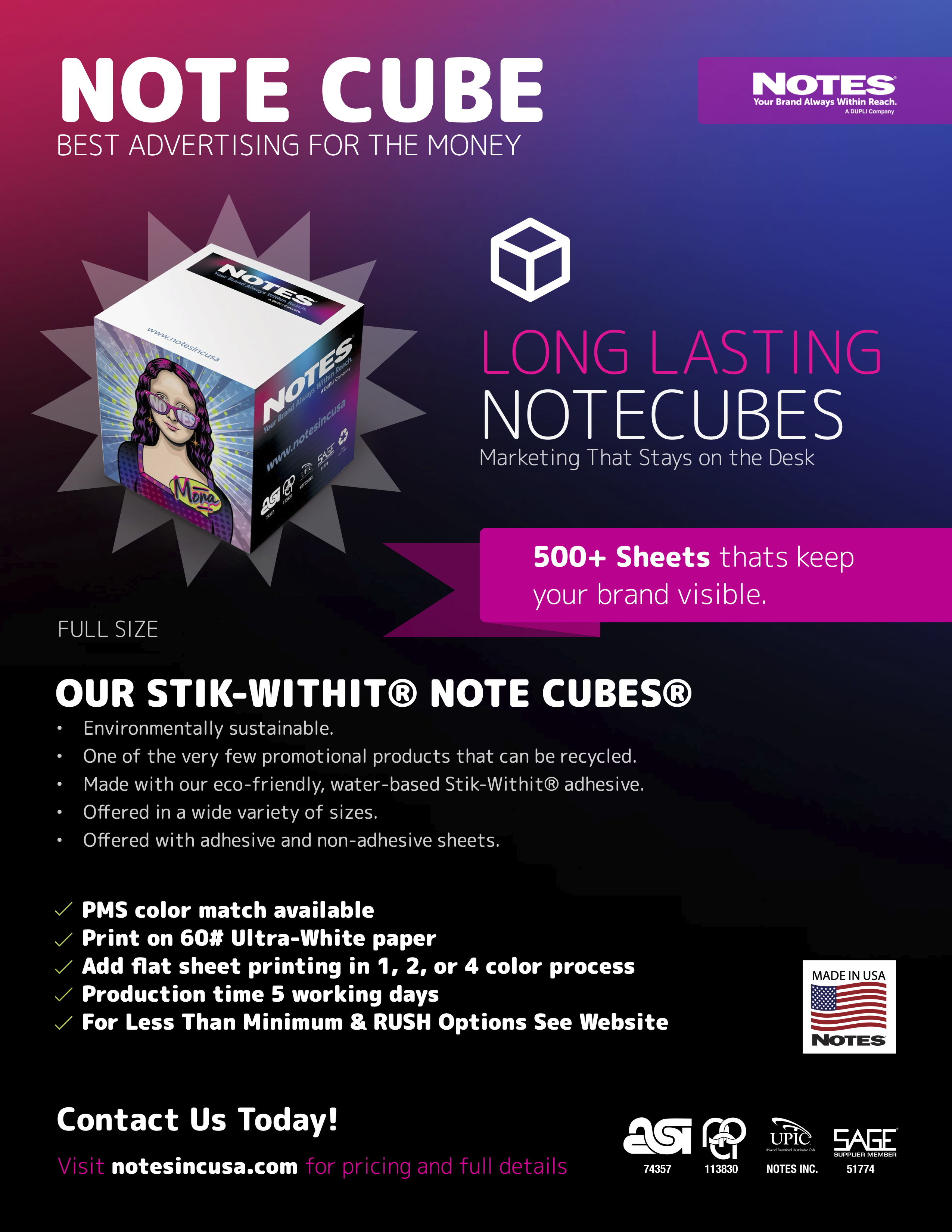 Note Cube® Branded Sales Sheet