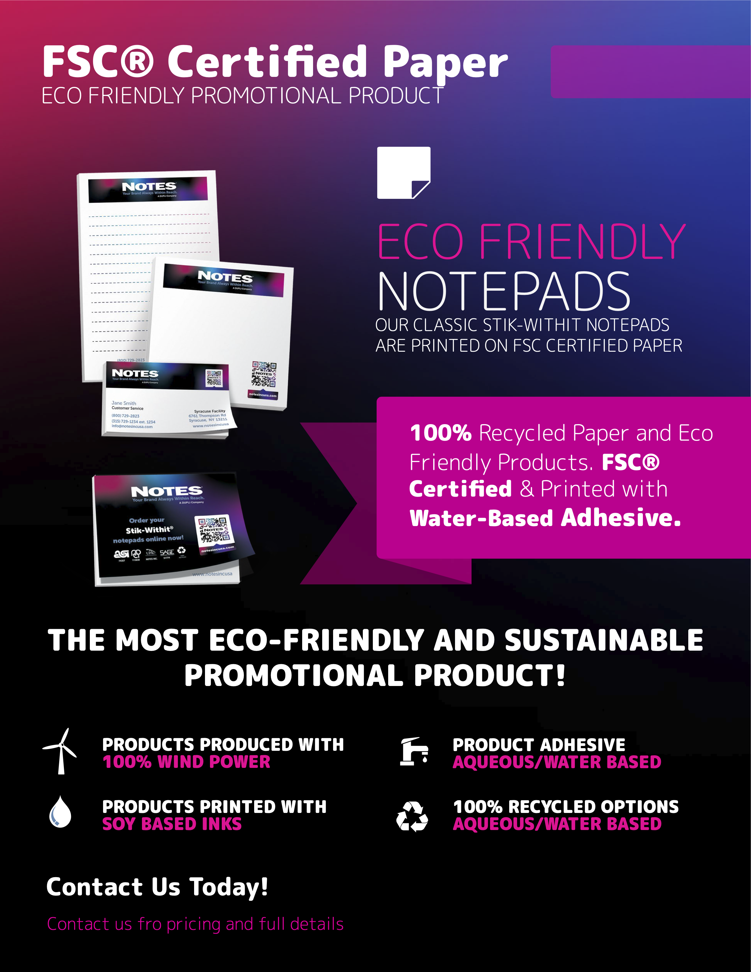 FSC® Certified Paper Unbranded Sales Sheet