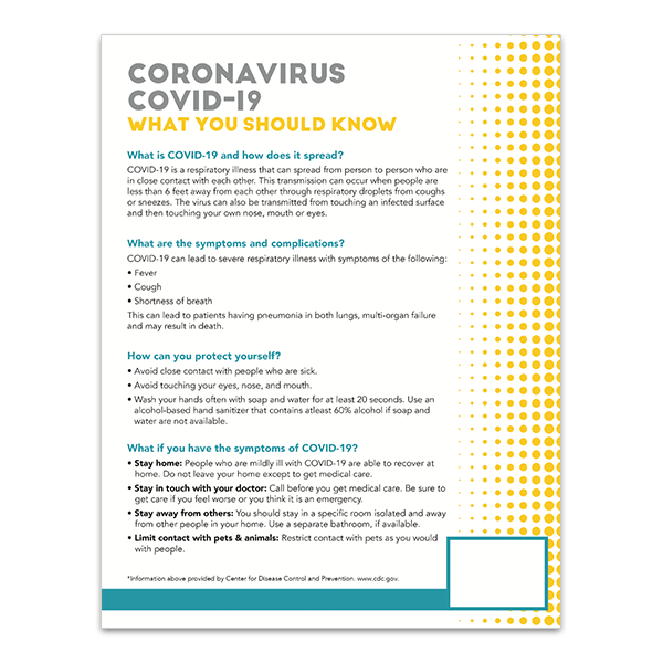 Covid 19 Flyer What You Should Know 8 5 X 11 Notes Inc Usa Covid 19 Flyer What You Should Know 8 5 X 11 Notes Inc Usa