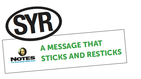 repositionable die-cut and bumper stickers